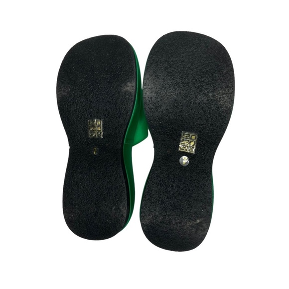 Free People Jeffrey Campbell Text Me Puffy Platform Sandal Green Neoprene 7 - Picture 8 of 11